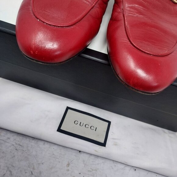 Gucci Princetown Red Leather Slip-on Mule Shoe - Picture 9 of 11